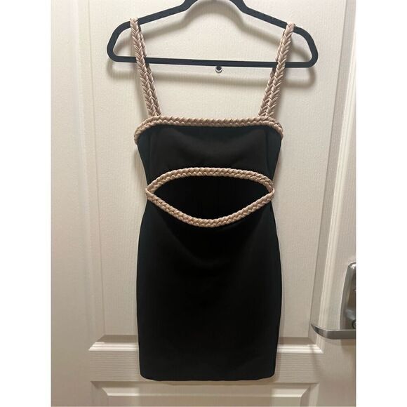 Rumer The Label Riviera Mini Dress Black textured knit size small NWT $399 - Picture 6 of 9